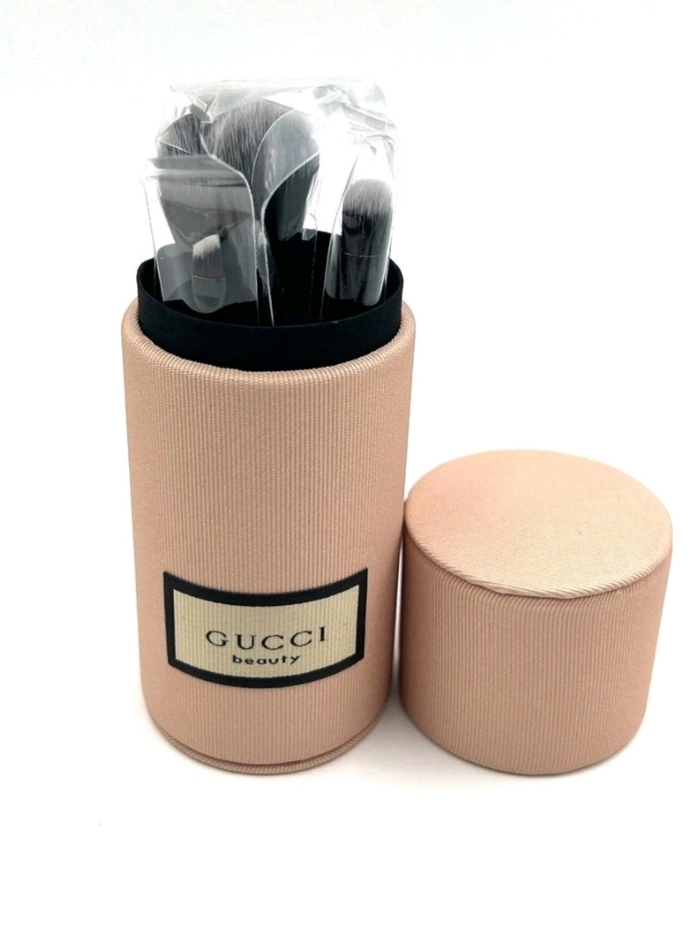 Gucci Beauty Blush Pink Brush Set in Cylindrical Case 4 Piece
